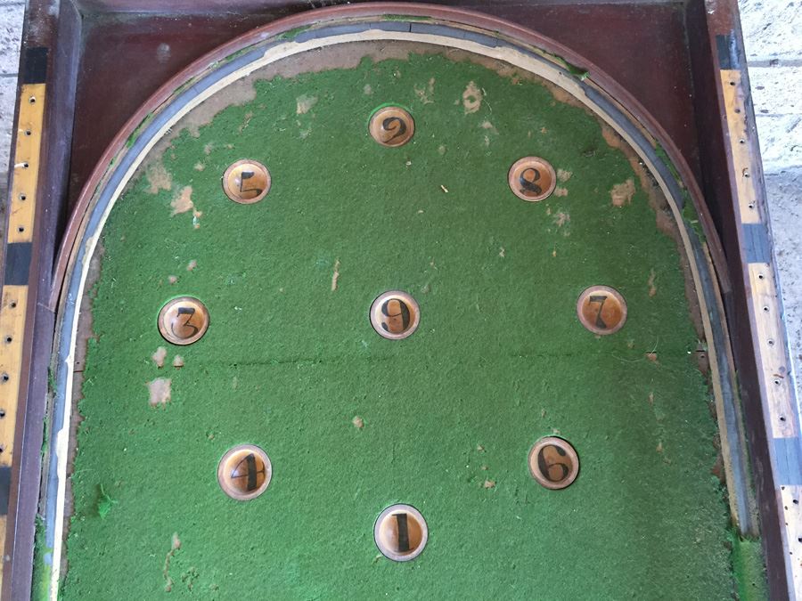 Antique Victorian Old English Pub Game 'Bagatelle' With Hinged Folding Case Estimate $1,400 Restored [Photo 18]
