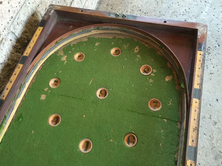 Antique Victorian Old English Pub Game 'Bagatelle' With Hinged Folding Case Estimate $1,400 Restored [Photo 8]