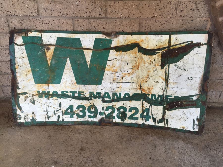 Waste Management Thick Metal Sign