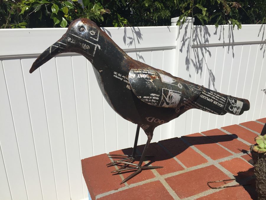 Metal Crow Sculpture