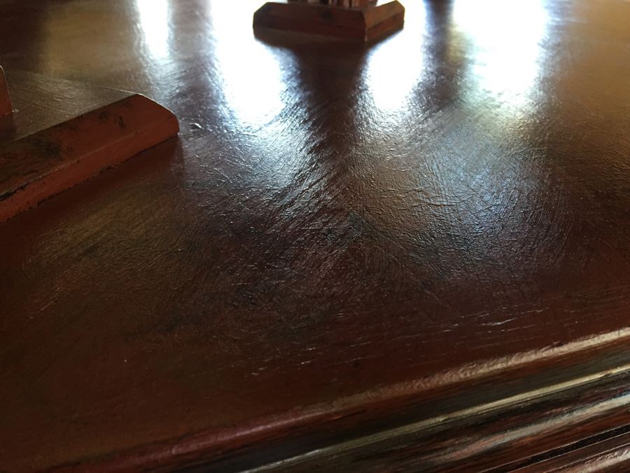 Wooden Coffee Table With Four Panel Glass Inserts [Photo 12]