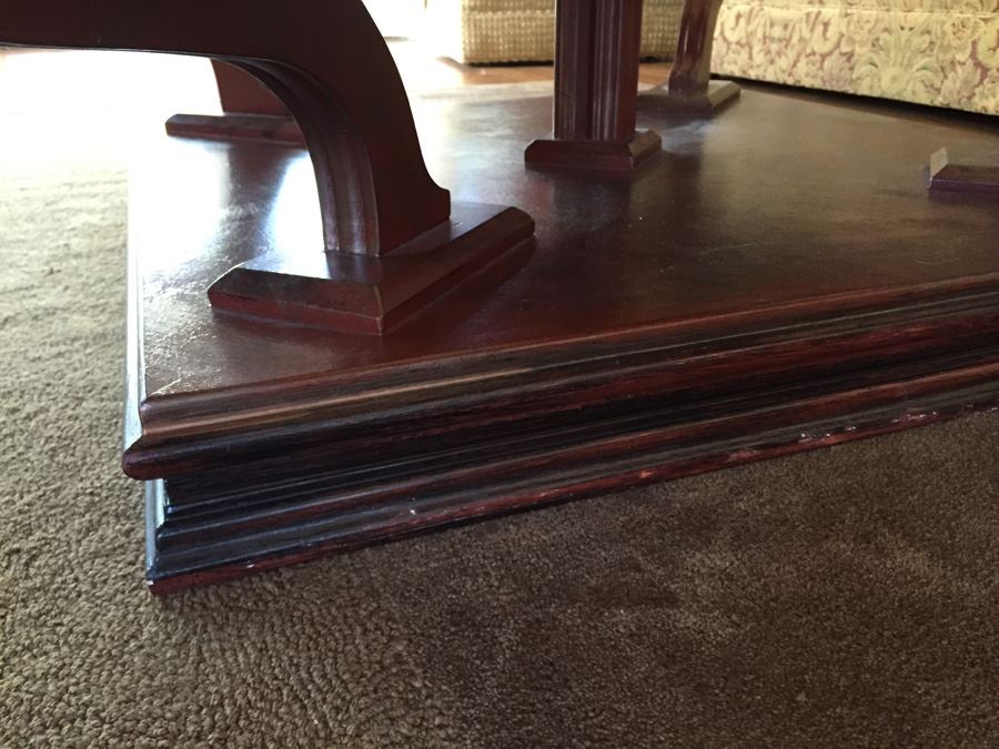 Wooden Coffee Table With Four Panel Glass Inserts [Photo 8]