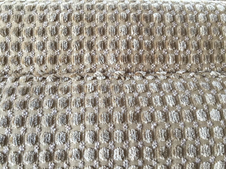 Upholstered Modern Arm Chairs On Brass Casters In Excellent Condition [Photo 10]