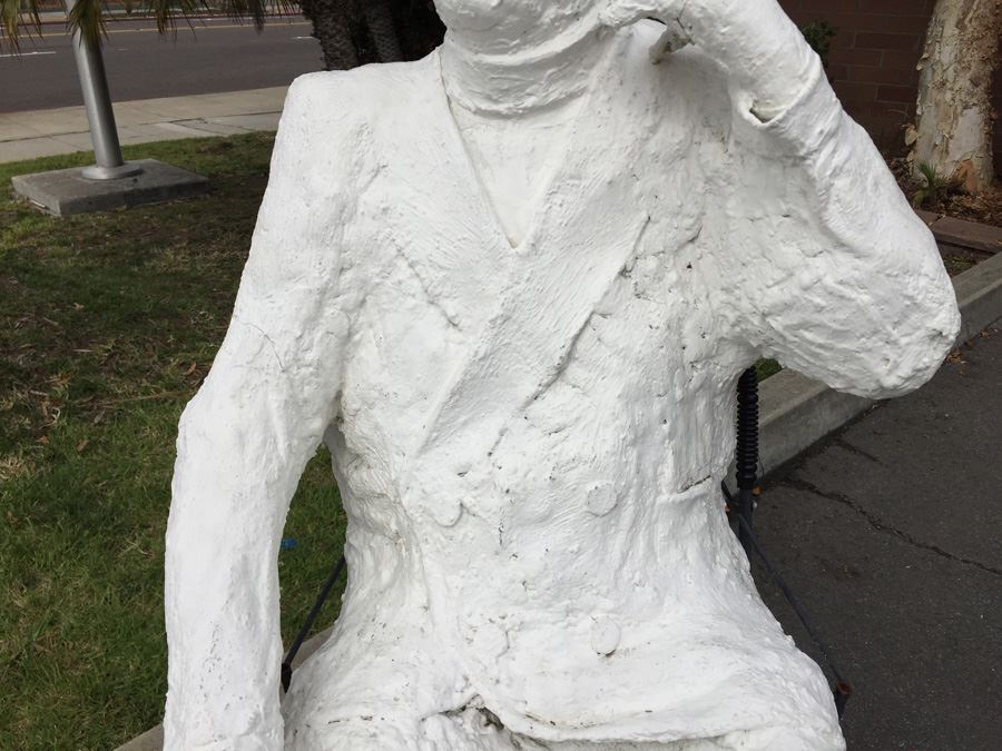 Life-Size Sitting Man On Chair Paper Mache Statue Former Lucky Street Mascot 58' Tall [Photo 15]