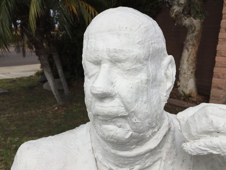 Life-Size Sitting Man On Chair Paper Mache Statue Former Lucky Street Mascot 58' Tall [Photo 16]