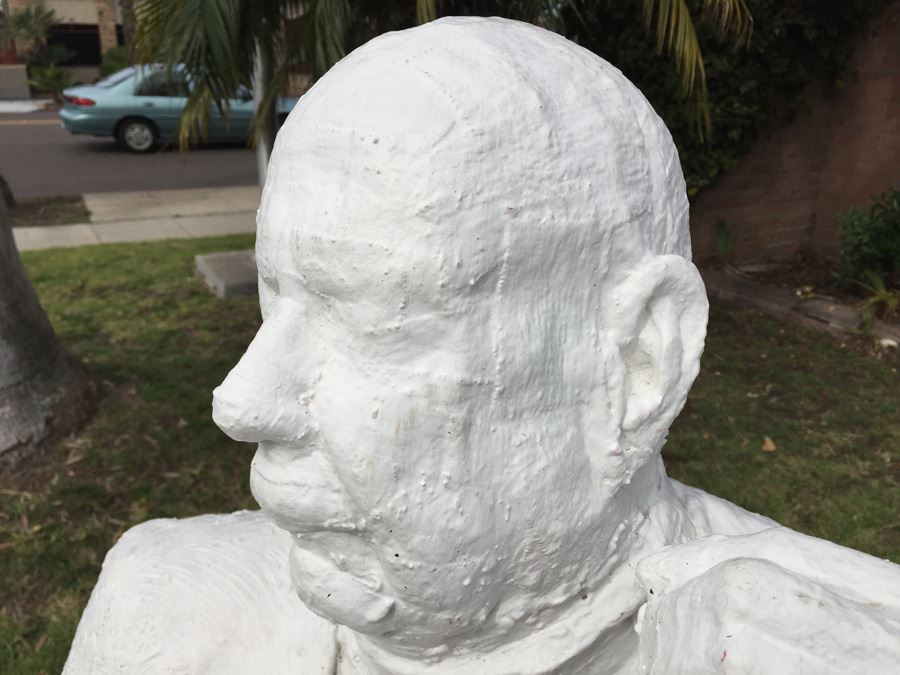 Life-Size Sitting Man On Chair Paper Mache Statue Former Lucky Street Mascot 58' Tall [Photo 4]
