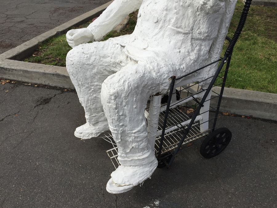 Life-Size Sitting Man On Chair Paper Mache Statue Former Lucky Street Mascot 58' Tall [Photo 8]