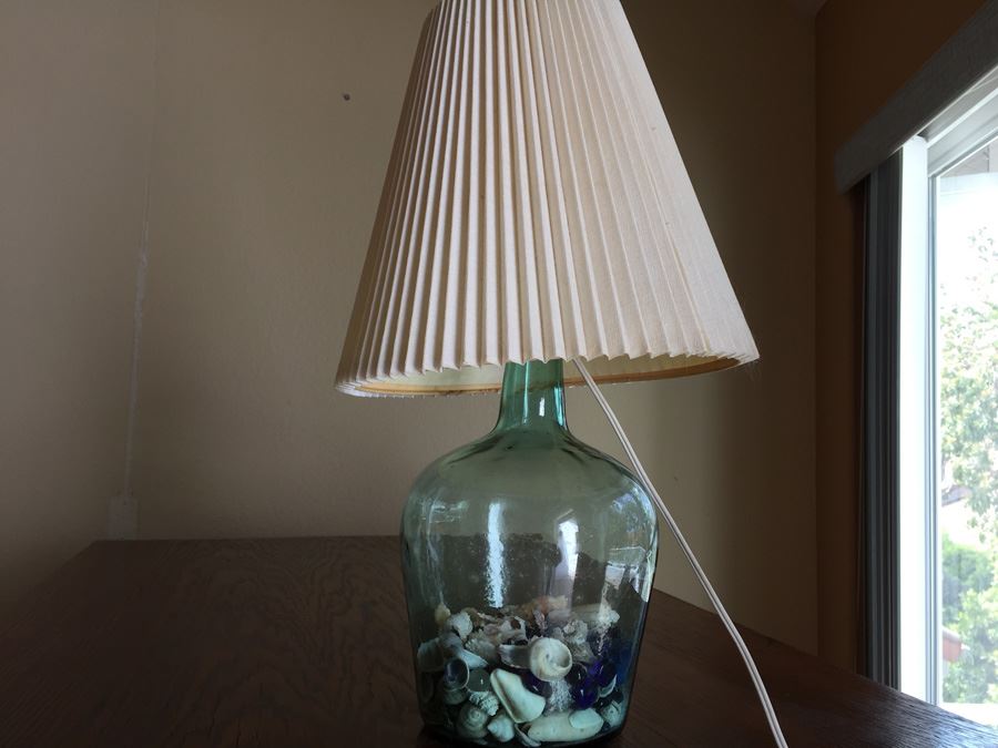 Nautical Glass Lamp With Shells