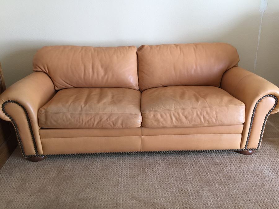 Tan Leather Sofa By American Leather Retails $2,500+