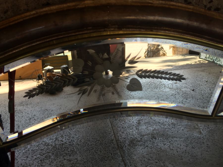 Beautifully Etched And Beveled Mirror Made In Italy [Photo 4]