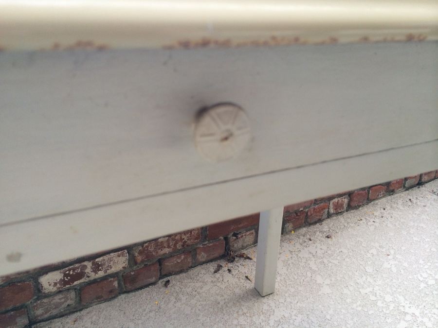 Vintage Porcelain Top Wooden Table [Photo 3]