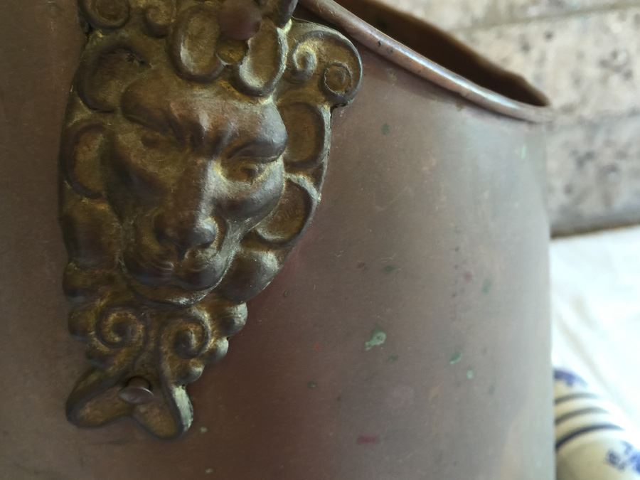 Vintage Copper Coal/Ash Hod Bucket Porcelain Handle [Photo 2]