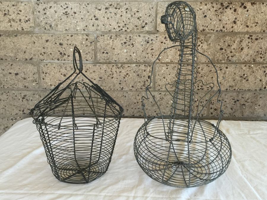 Pair Of Wire Egg Baskets