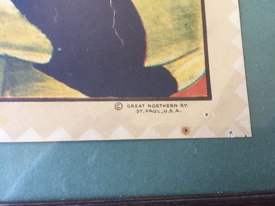 Vintage Framed Poster Of The Drummers - Glacier National Park Montana By Winold Reiss - Great Northern Ry. [Photo 4]