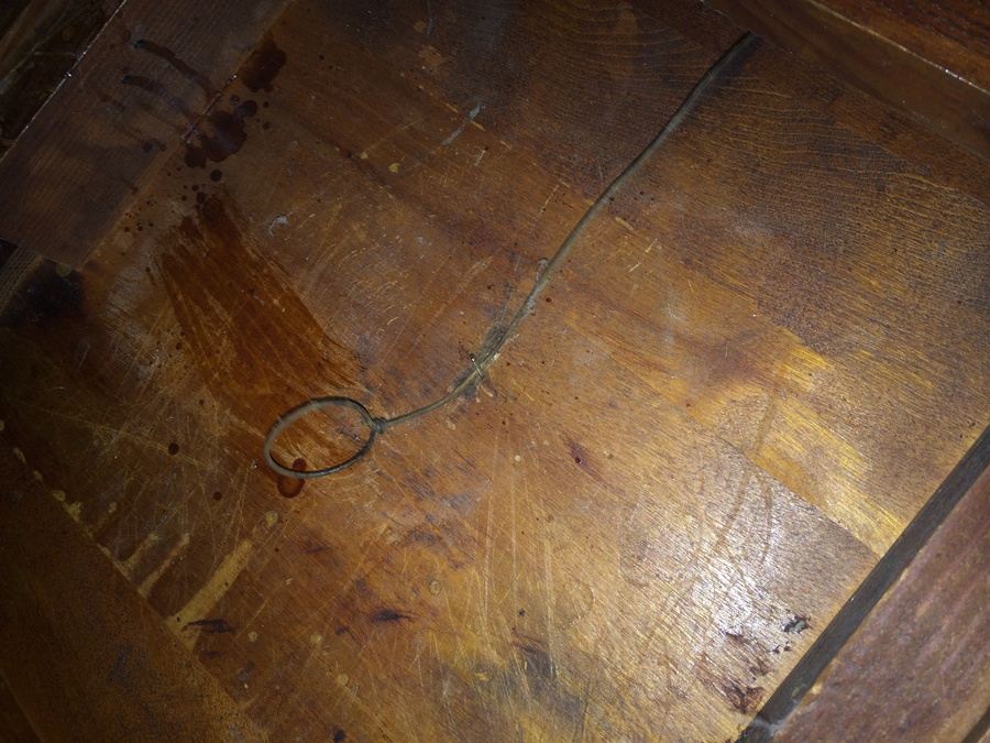 Wooden Pedestal Dining Table w/ Four Solid Wood Dining Chairs [Photo 8]