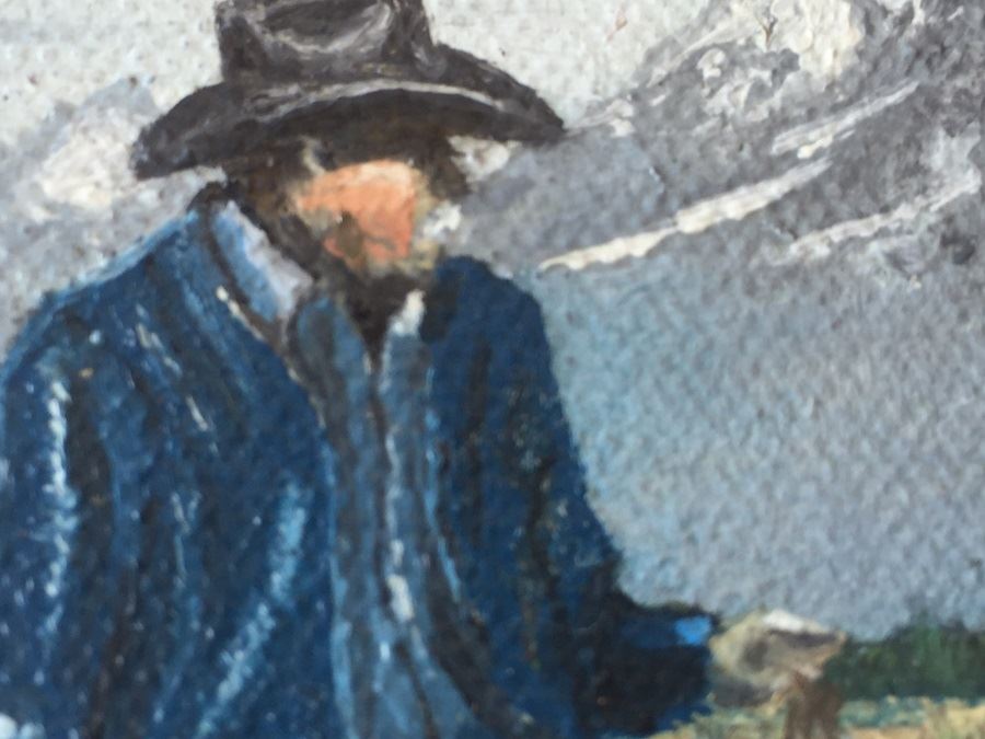 Framed Original Oil Painting Of Cowboy Riding His Horse By John Higgins 2001 [Photo 4]