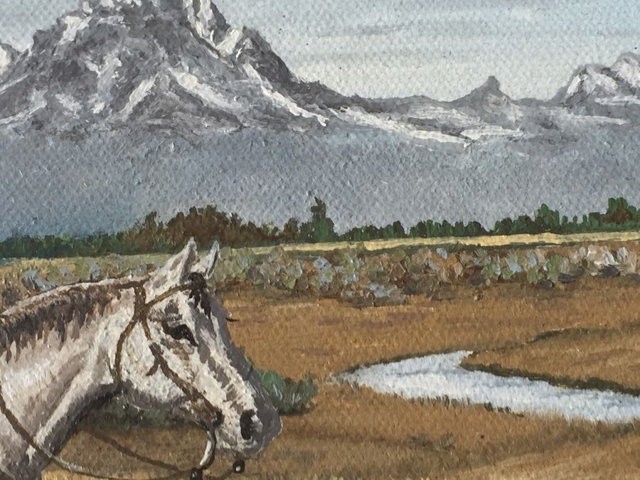 Framed Original Oil Painting Of Cowboy Riding His Horse By John Higgins 2001 [Photo 5]