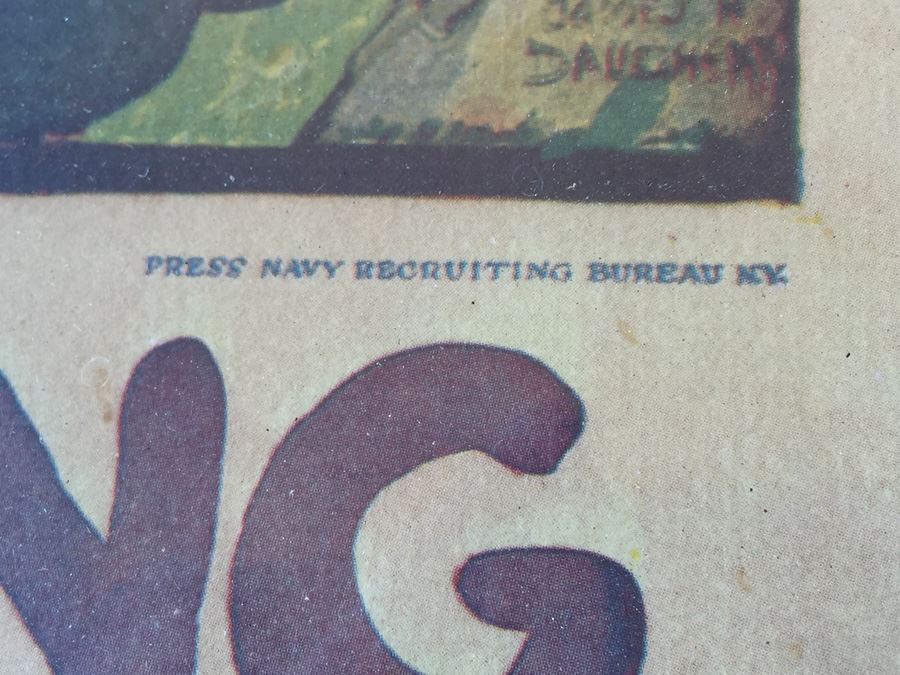 Vintage US NAVY Old Reproduction South American Poster James H. Daugherty Press Navy Recruiting Bureau N.Y. [Photo 8]
