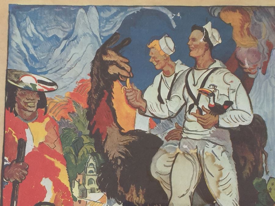 Vintage US NAVY Old Reproduction South American Poster James H. Daugherty Press Navy Recruiting Bureau N.Y. [Photo 4]