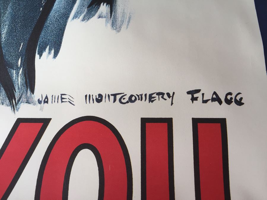 Vintage 1967 Reproduction Framed 'I Want You For U.S. Army Recruiting Station' By James Montgomery Flagg [Photo 2]