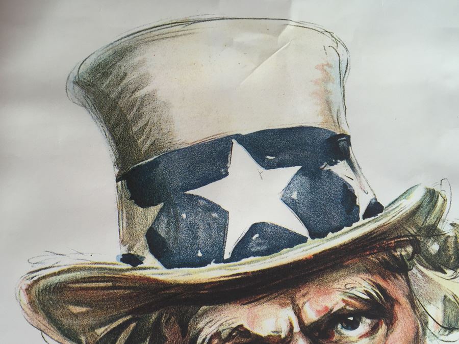 Vintage 1967 Reproduction Framed 'I Want You For U.S. Army Recruiting Station' By James Montgomery Flagg [Photo 6]