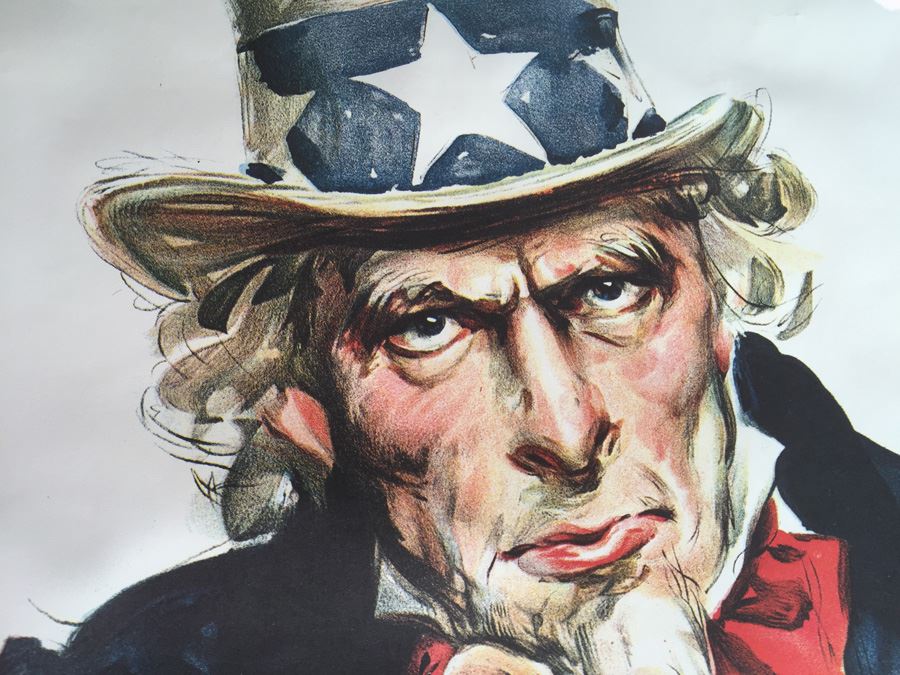 Vintage 1967 Reproduction Framed 'I Want You For U.S. Army Recruiting Station' By James Montgomery Flagg [Photo 5]