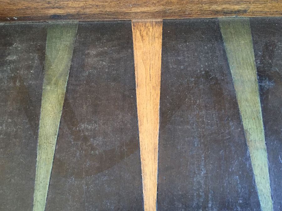 Primitive Hand Made Folk Art Wooden Backgammon Game With Inlaid Wood And Wooden Pieces In Folding Case [Photo 5]