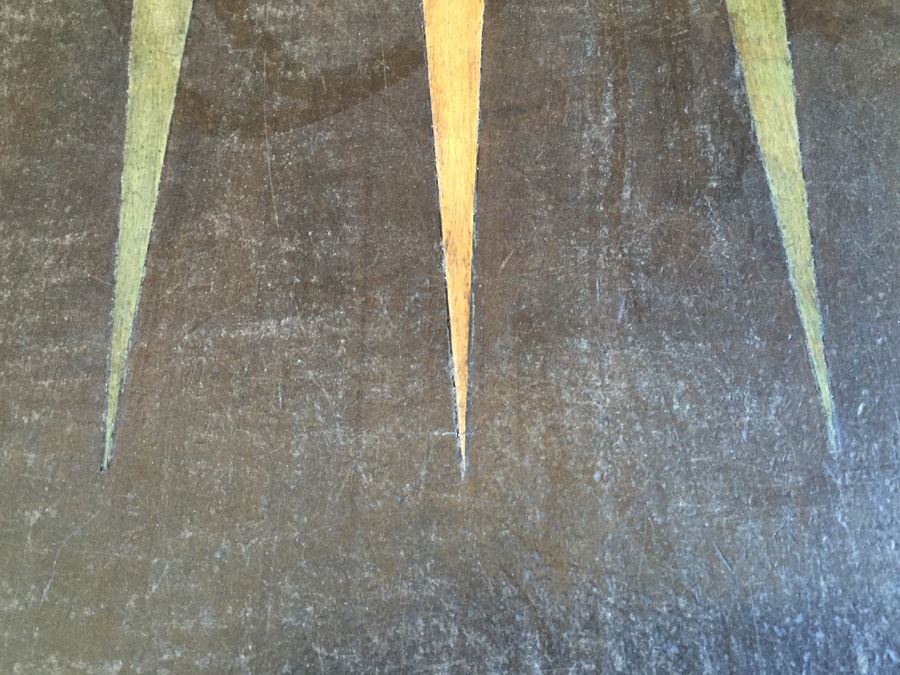 Primitive Hand Made Folk Art Wooden Backgammon Game With Inlaid Wood And Wooden Pieces In Folding Case [Photo 12]