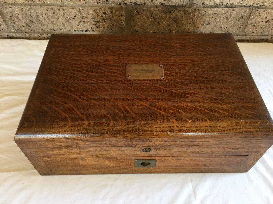 Antique 1912 The Gorham Co New York Sterling Silver Box With Copper Name Plate [Photo 1]