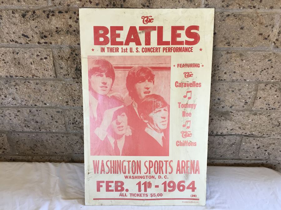 The Beatles Washington Sports Arena 1964 Concert Poster Old Reproduction