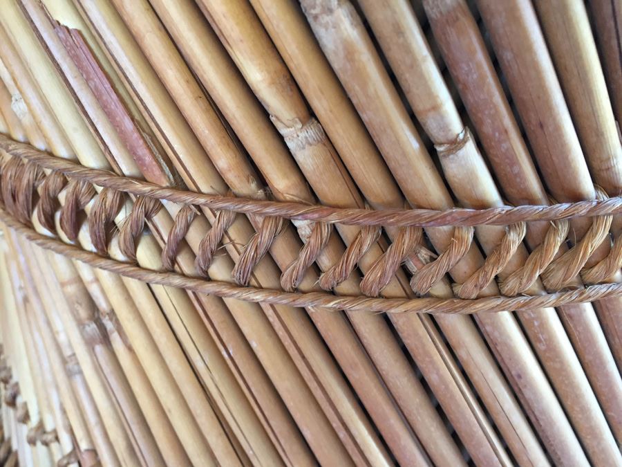 Vintage Bamboo And Woven Rope Round Table [Photo 5]