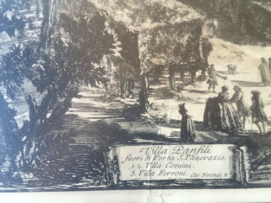 The Villa Pamphili (Villa Panfili) Etching By Giovanni Battista Piranesi Italian (1720 - 1778) Estimate $3,000-$3,500 [Photo 20]