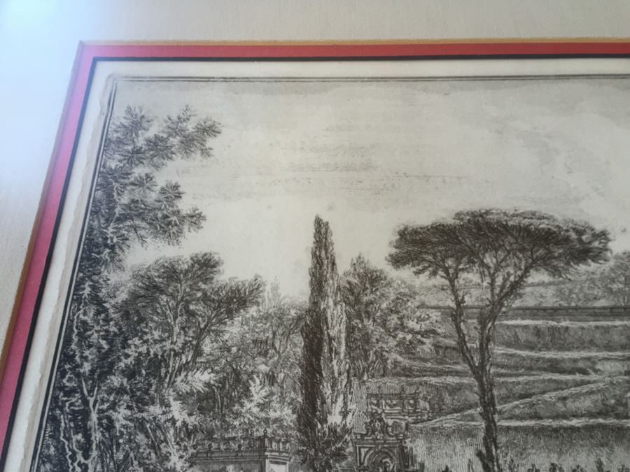 Veduta Della Villa Estnse in Tivoli (View Of The Villa d'Este, Tivoli) From Views Of Rome Etching By Giovanni Battista Piranesi Italian (1720 - 1778) Estimate $1,500-$3,000 [Photo 5]
