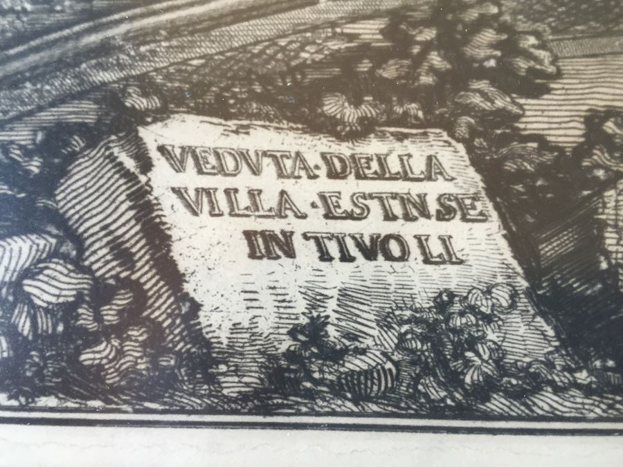 Veduta Della Villa Estnse in Tivoli (View Of The Villa d'Este, Tivoli) From Views Of Rome Etching By Giovanni Battista Piranesi Italian (1720 - 1778) Estimate $1,500-$3,000 [Photo 3]