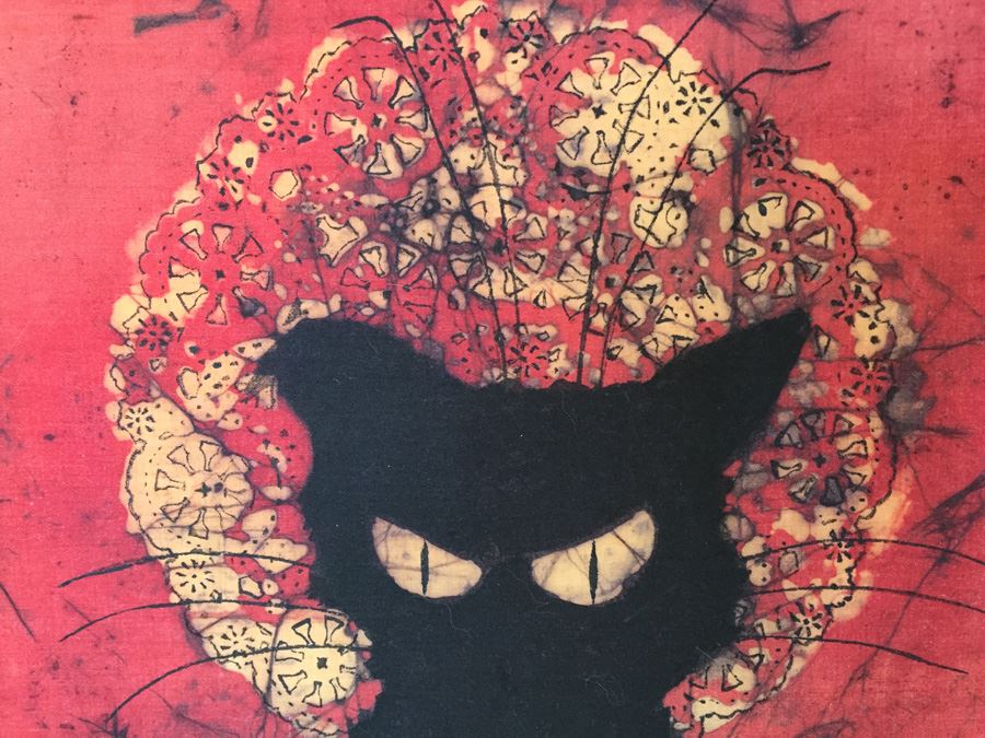 Vintage 1972 Black Cat Batik Lynn O'Connor [Photo 6]