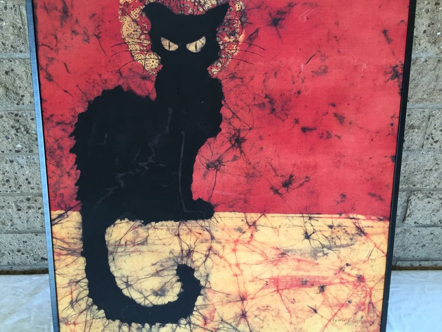 Vintage 1972 Black Cat Batik Lynn O'Connor [Photo 3]