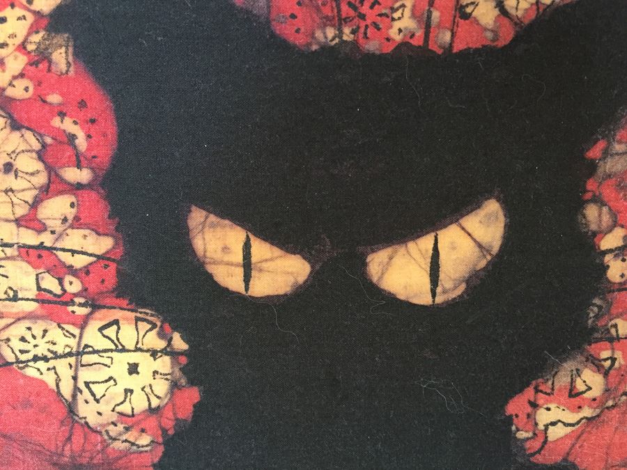 Vintage 1972 Black Cat Batik Lynn O'Connor [Photo 7]