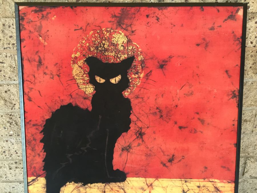 Vintage 1972 Black Cat Batik Lynn O'Connor [Photo 9]