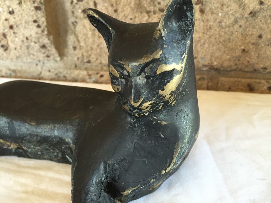 Vintage Brass Cat Sculpture [Photo 3]