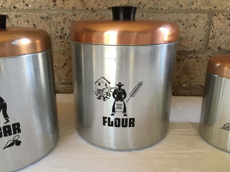 Vintage Hawthorn USA Canisters For Sugar, Flour, Tea And Coffee [Photo 2]