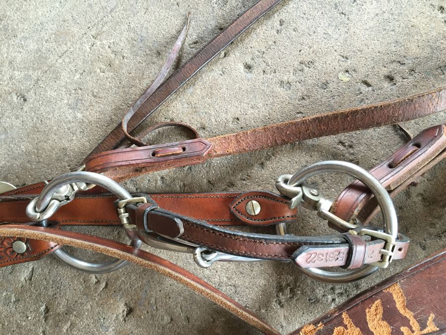 Chas. (Charles) P. Shipley Kansas City, MO Tooled Leather Saddle With Wooden Display Stand Estimate $500-$1,000 [Photo 26]