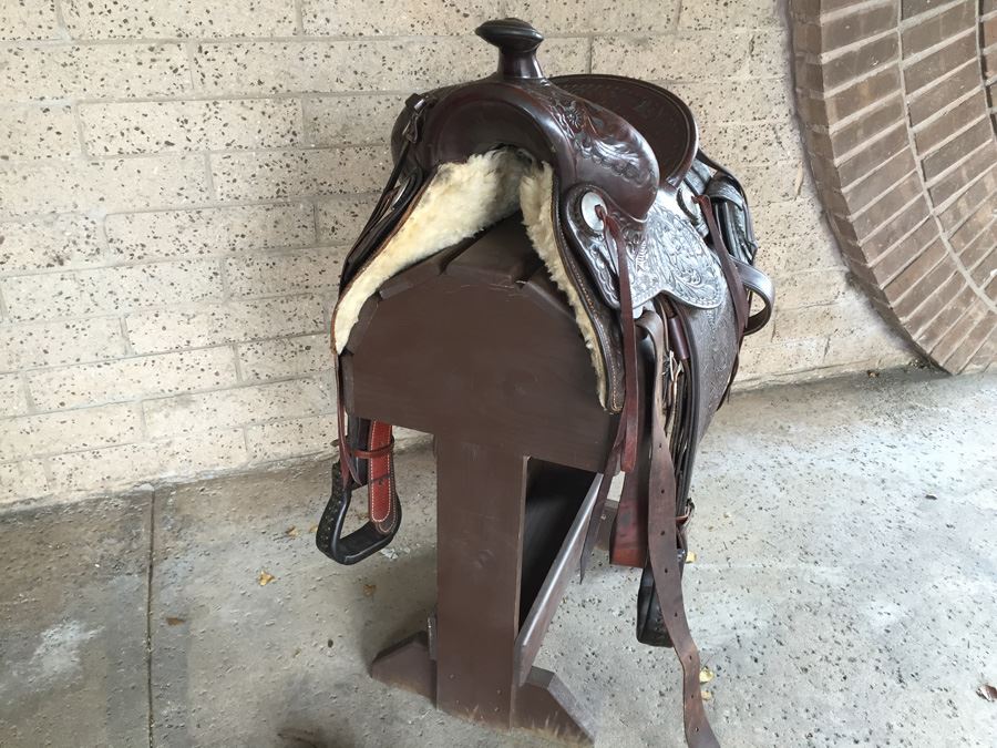 Chas. (Charles) P. Shipley Kansas City, MO Tooled Leather Saddle With ...