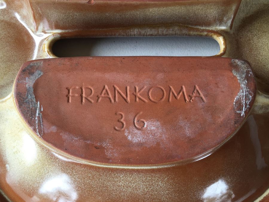 Mid-Century Frankoma Pottery Ashtray Drink Holder With Metal Stand [Photo 4]