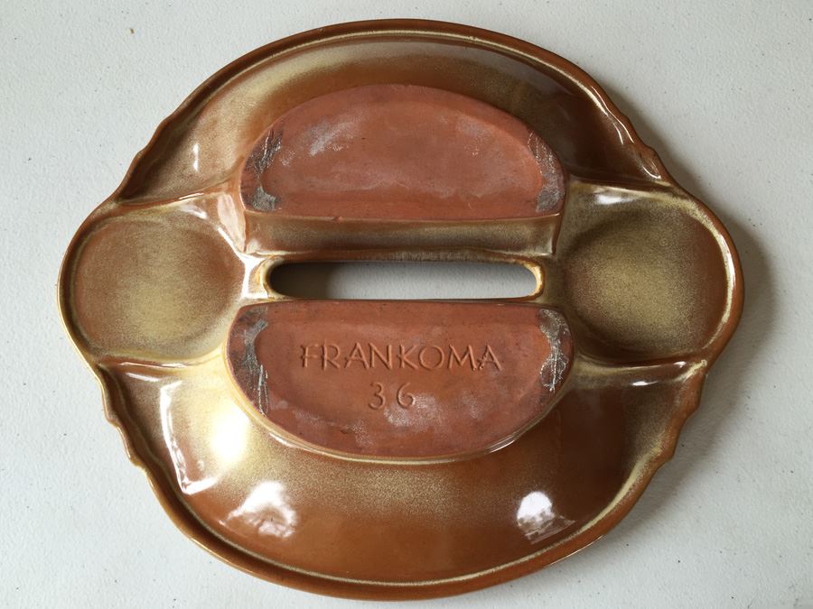Mid-Century Frankoma Pottery Ashtray Drink Holder With Metal Stand [Photo 8]