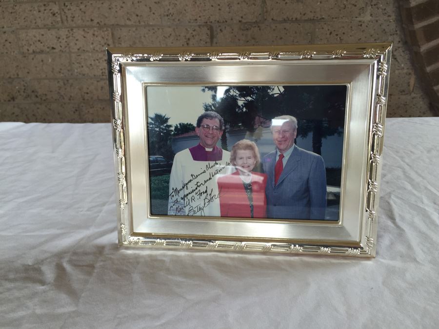 Photograph Of Monsignor Clark With Past President Gerald Ford And Betty Ford Signed By Both Gerald Ford And Betty Ford [Photo 4]