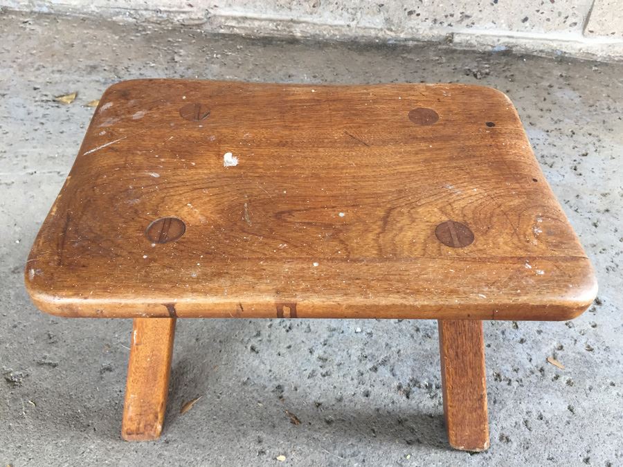 Vintage Wood Stool Cushman Colonial Creation VT