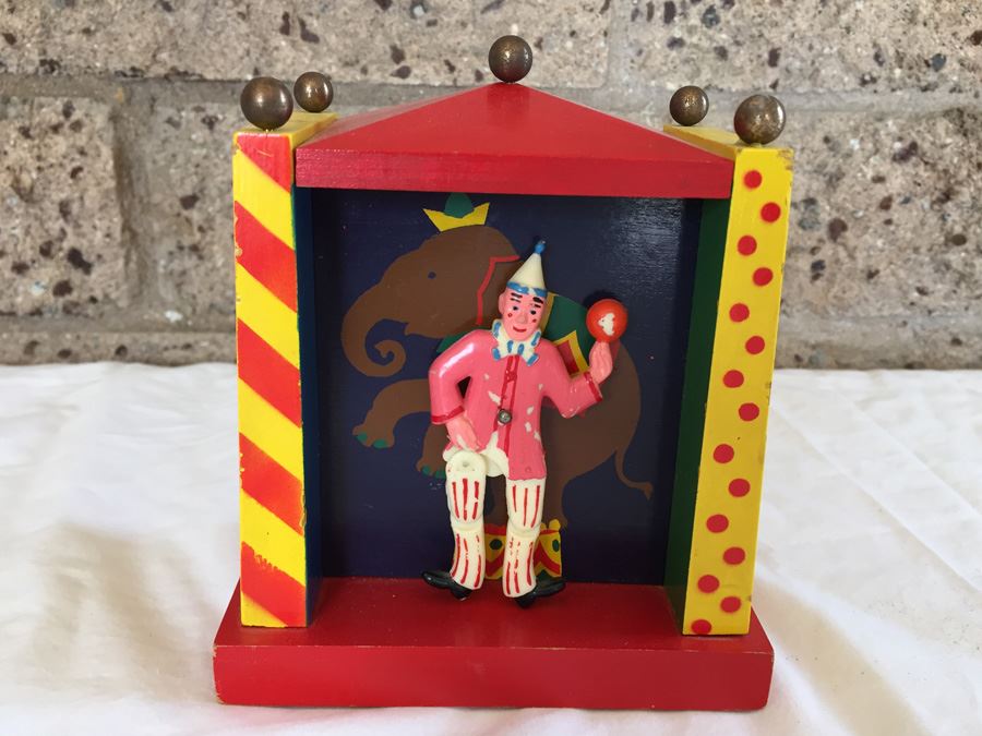 Reuge Swiss Musical Movement Music Box French Cancan Clown