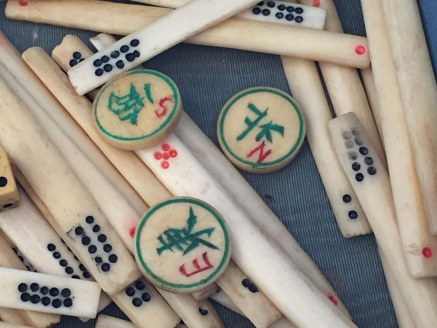 Old Mah Jong Mahjong Game In Carrying Case With Books Mahjongg Chinese Game [Photo 45]