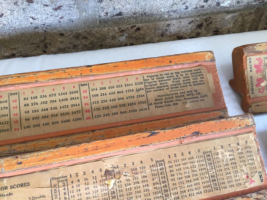 Old Mah Jong Mahjong Game In Carrying Case With Books Mahjongg Chinese Game [Photo 12]