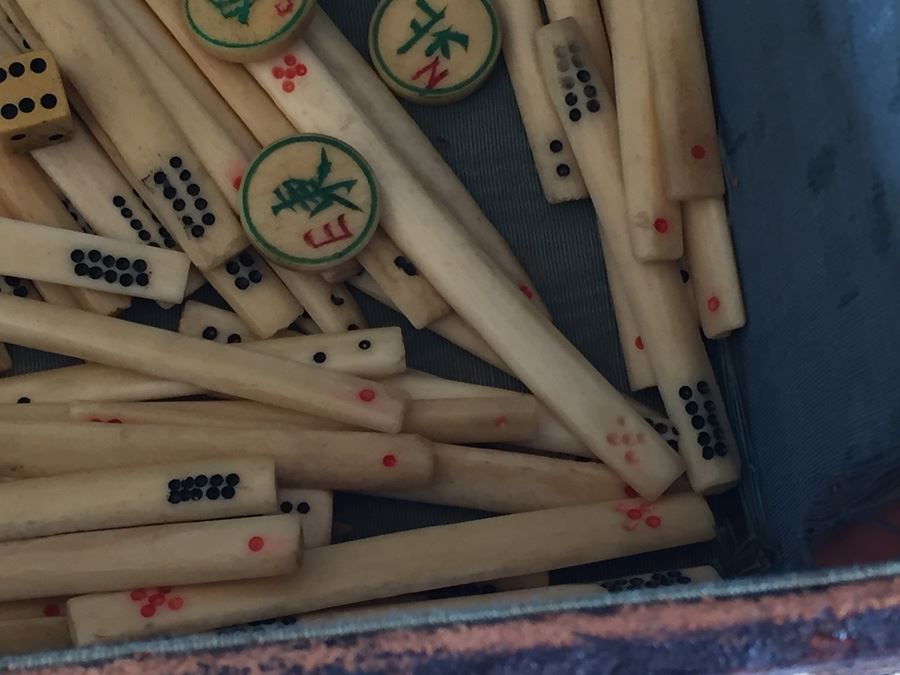 Old Mah Jong Mahjong Game In Carrying Case With Books Mahjongg Chinese Game [Photo 47]